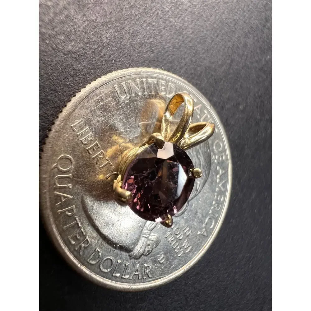 14k gold Violet purple spinel pendant